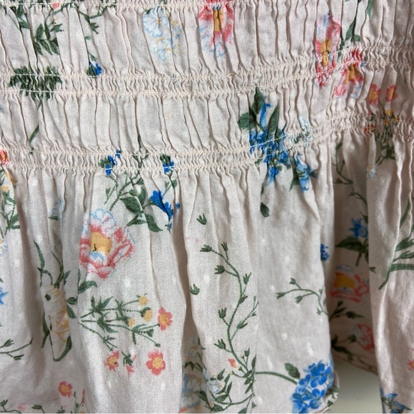 Saylor Clover Floral Smocked Square Neck Puff Sleeve Blouse Top Small Feminine - Picture 12 of 14